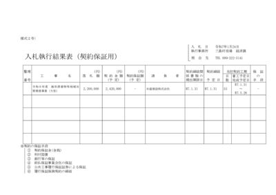 令和６年　入札執行結果表のサムネイル