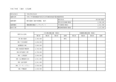 令和7年度硫黄島村営住宅39号棟改修設計監理業務委託　結果表のサムネイル